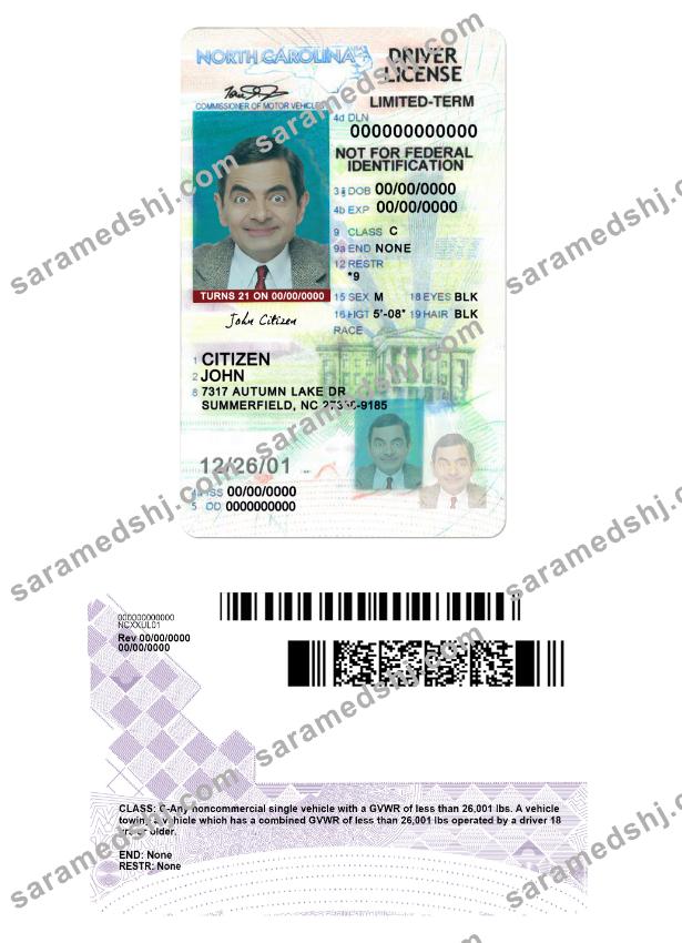USA North Carolina driving license under 21